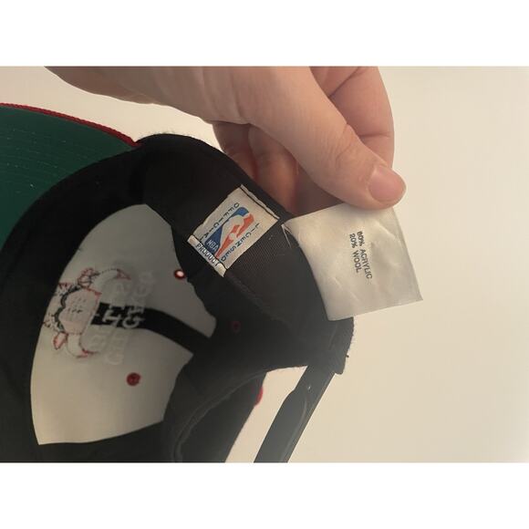 Vintgae Chicago Bulls Snapback Hat 90s NBA Official red and black - Picture 6 of 11